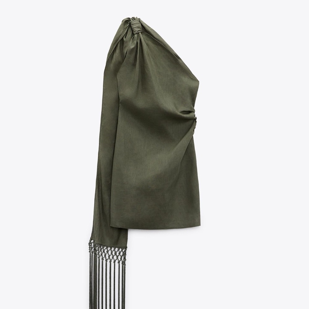 Zara asymmetric linen dress